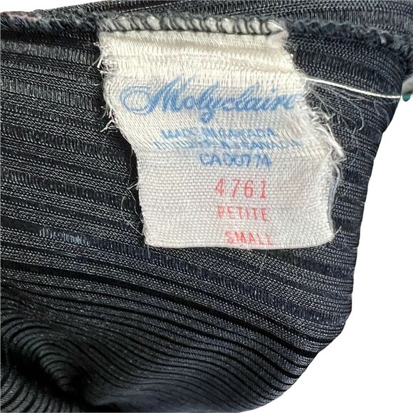 Vintage Molyclaire Black Lace Maxi Peignoir Textured Stripe Gown Matching Robe S - Picture 5 of 7